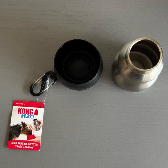 KONG Stainless Steel Dog Water Bottle, Black, 9.5-oz - Picture 7 of 9